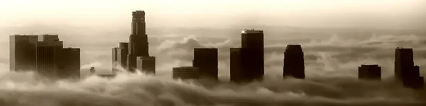 Skyline of Los Angeles in the Fog