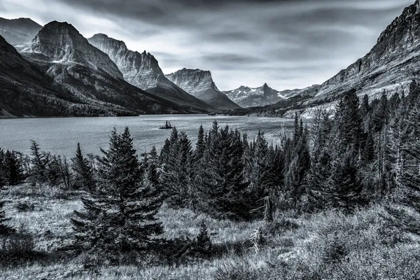 Glacier NP Reflection | B&W